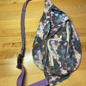 Kavu Tie-Dye Crossbody Bag with Purple Strap